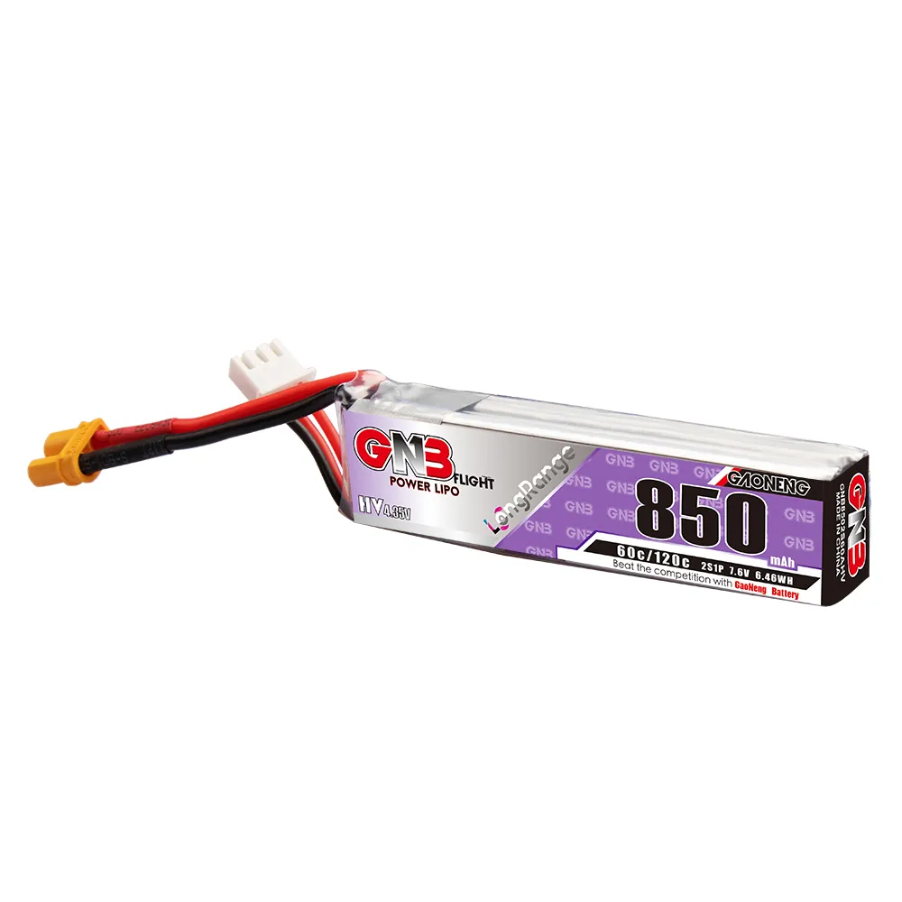 ガオネン GNB リポバッテリー 850mAh 2S 7.6 - Drone Kit Long Range のレビューと価格